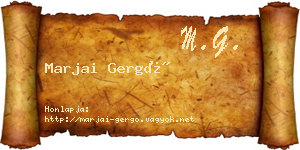 Marjai Gergő névjegykártya