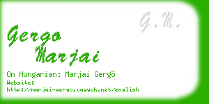 gergo marjai business card